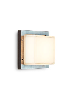 Ice Cubic square outdoor wall lamp nickel - Exterior wall lights by Moretti Luce