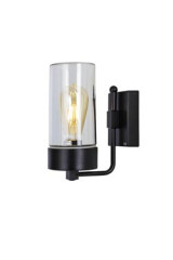 Silindar outdoor wall lamp black and clear glass - Exterior wall lights by Moretti Luce
