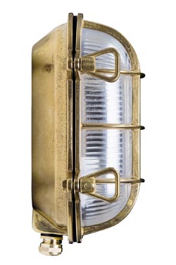 Tortuga outdoor wall light oval porthole clear glass