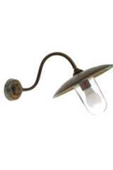 Trasimeno outdoor gooseneck wall light in solid brass - Exterior wall lights by Moretti Luce