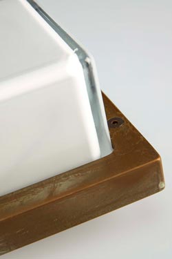 Ice Cubic applique d'extérieur carrée laiton vieilli