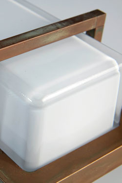 Ice Cubic applique d'extérieur rectangle finition laiton vieilli
