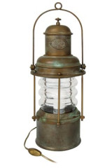 Lanterne de table laiton vieilli rétro - Lampe de table by Moretti Luce