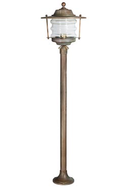Onda petit lampadaire d'extérieur lanterne en laiton vieilli 110cm - Lampadaire d'extérieur by Moretti Luce