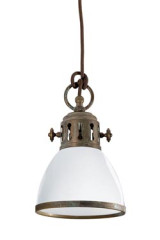 American vintage pendant in white glass - Pendants by Moretti Luce