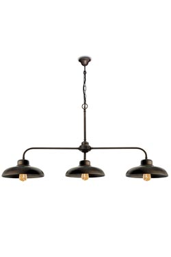 Samoa suspension 3 lumières en laiton bruni - Suspension by Moretti Luce