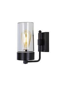 Silindar applique d'extérieur noire et verre transparent - Applique d'extérieur by Moretti Luce