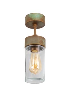 Silindar plafonnier d'extérieur cylindrique en verre opale