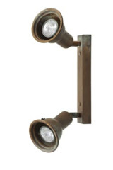 Spot orientable en laiton patiné vieilli - Modèle double - Marine by Moretti Luce