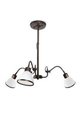 Suspension en laiton antique 3 branches articulées  - Suspension by Moretti Luce