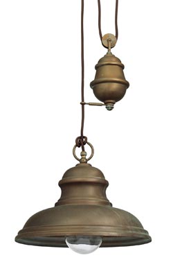 Suspension monte-et-baisse en laiton vieilli - Suspension by Moretti Luce
