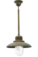 Suspension sur tige d'extérieur en laiton vieilli - Suspension d'extérieur by Moretti Luce
