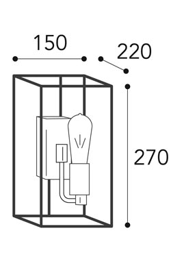 Cubic Black Lantern wall lamp
