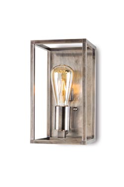 Cubic Lantern wall lamp in aged nickel - Wall lights by Moretti Luce