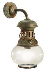 Wind applique verre à l'ancienne et laiton patiné  - Marine by Moretti Luce
