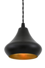 Amina suspension industrielle en cloche noire et or - Suspension by Mullan