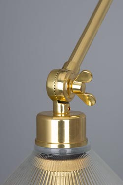 Applique en laiton brillant et verre prismatique Rebell