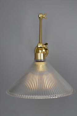 Applique en laiton brillant et verre prismatique Rebell