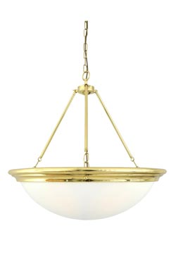 Athlone suspension en coupole de verre blanc et laiton