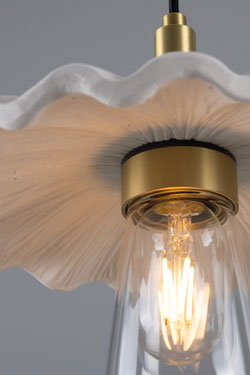 Kirhii wavy ceramic bathroom pendant light