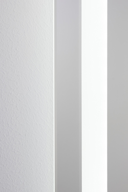 Rectangular illuminated mirror, with touch controls on the mirror Seia