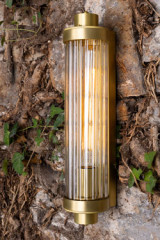 Retro bathroom wall light in gold cylinder and glass Louise - Bathroom lighting by Mullan