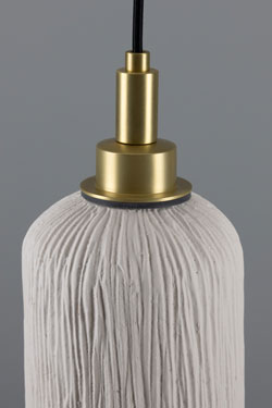 White bathroom wall lamp in raw ceramic Osier