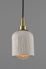 White bathroom wall lamp in raw ceramic Osier - Bathroom lighting by Mullan