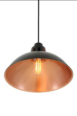 Bessemer suspension coupole noire intérieur cuivre