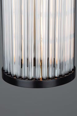 Caledon suspension rétro en verre cannelé