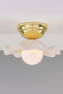 Rivale wavy and grooved ceramic ceiling light - Ceiling lights by Mullan