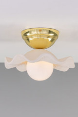 Rivale wavy and grooved ceramic ceiling light - Ceiling lights by Mullan