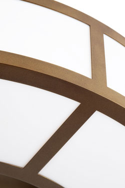 Round white ceiling light in Norman bronze metal