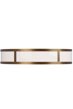 Round white ceiling light in Norman bronze metal