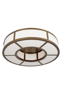 Round white ceiling light in Norman bronze metal - Ceiling lights by Mullan