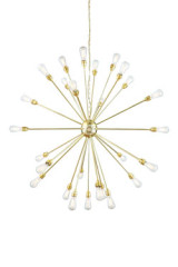 Sputnik 29-light golden chandelier Nagano - Chandeliers by Mullan