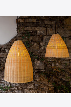 Outdoor hanging lamp in rattan bell 52m Altus 