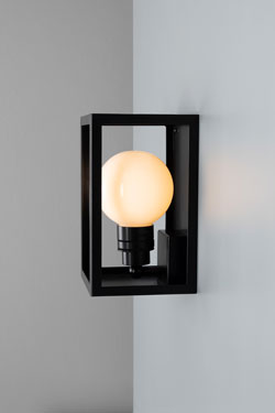 Hamilton black outdoor lantern wall lamp