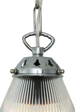 Gadar suspension en verre holophane et métal chromé