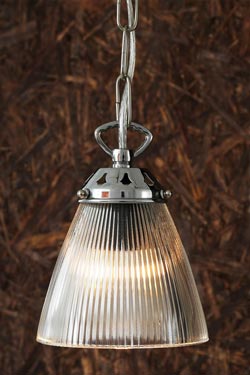 Gadar suspension en verre holophane et métal chromé