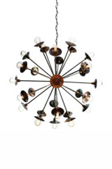 Grand lustre Tokyo en laiton antique 29 lumières - Lustre by Mullan