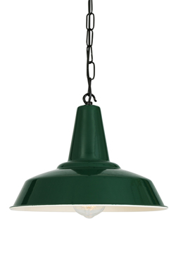 Hex suspension industriel vert foncé abat-jour conique - Suspension by Mullan