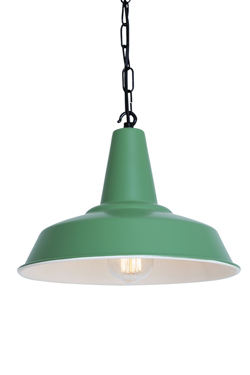 Hex suspension verte abat-jour conique