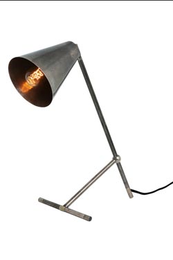 Lampe de bureau en argent antique Havana
