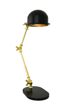 Lampe de bureau noire et dorée Puhos