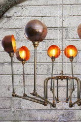 Lustre San Jose en laiton antique - Lustre by Mullan