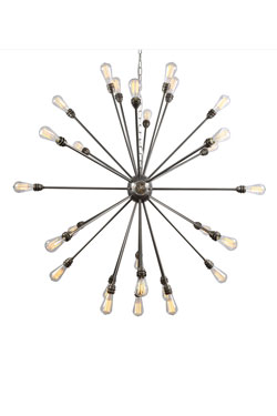 Lustre Sputnik 29 lumières argenté Nagano - Lustre by Mullan