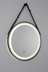 Miroir lumineux rond avec sangle noire Sines - Salle de bains by Mullan