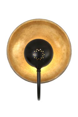 Orebro applique ronde industrielle noire et dorée