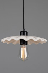 Classic suspension lamp in wavy ceramic Kapok - Pendants by Mullan
